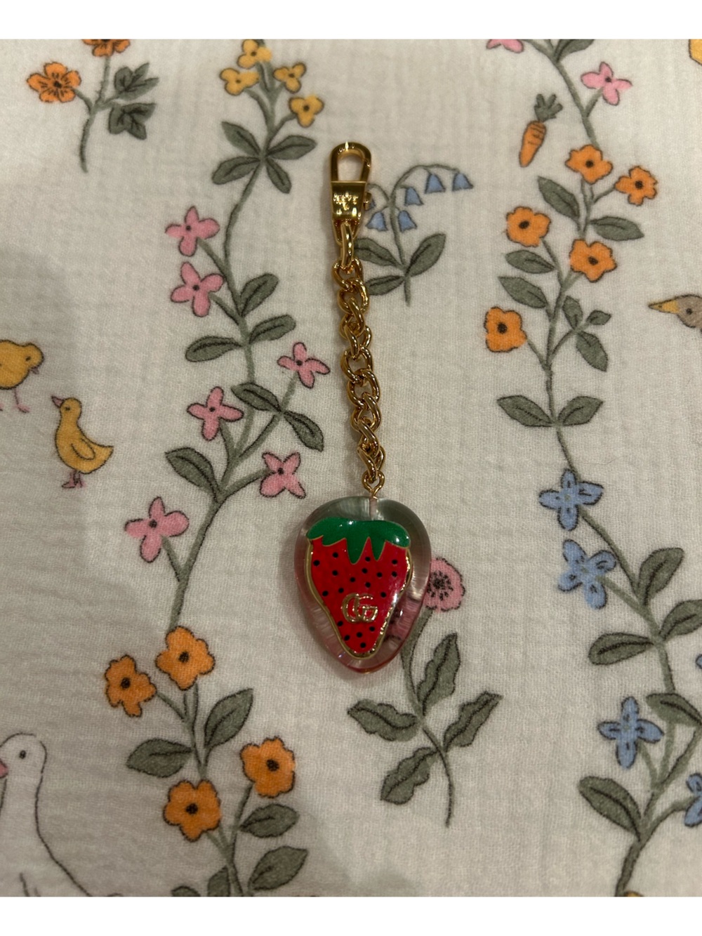 Strawberry Bee Bag Charm Keychain, Fashion Inspired